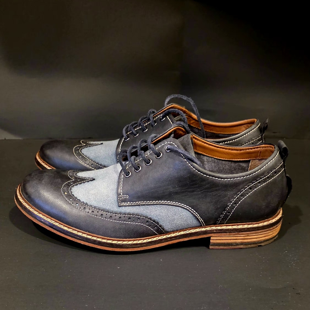 Men's Lucky Brand Dark Blue/Light Blue Derby Shoes Size 12 Like New